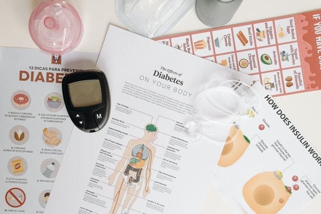 A chart having information about glucose level